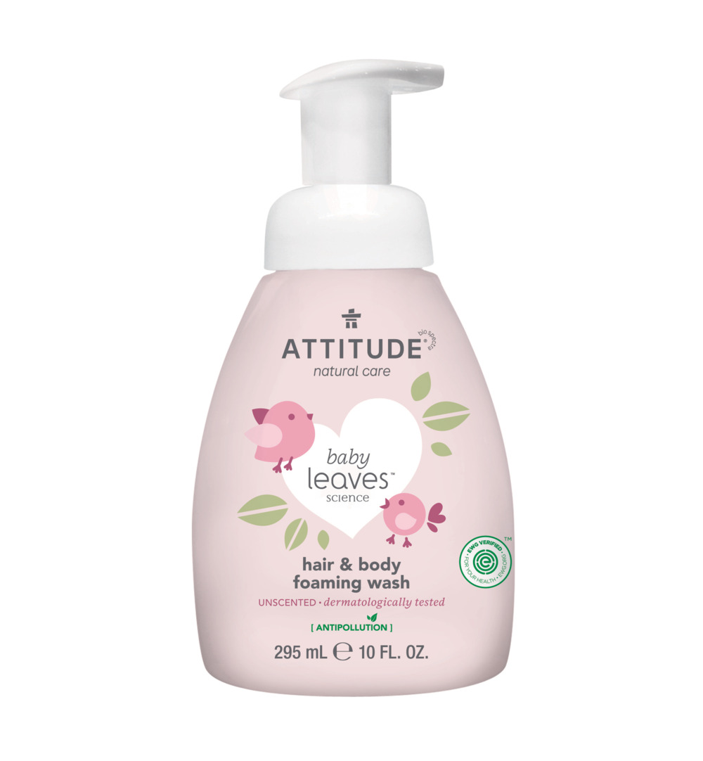 Attitude Baby Leaves 2in1 schuimende haar&body zeep parfum vrij (295 ml)