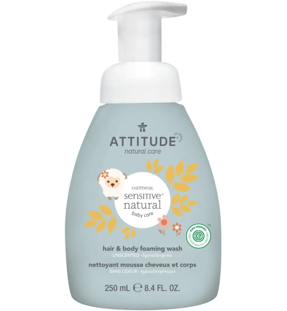 Attitude Sensitive Skin Baby Schuimende baby haar & body wash (250 ml)
