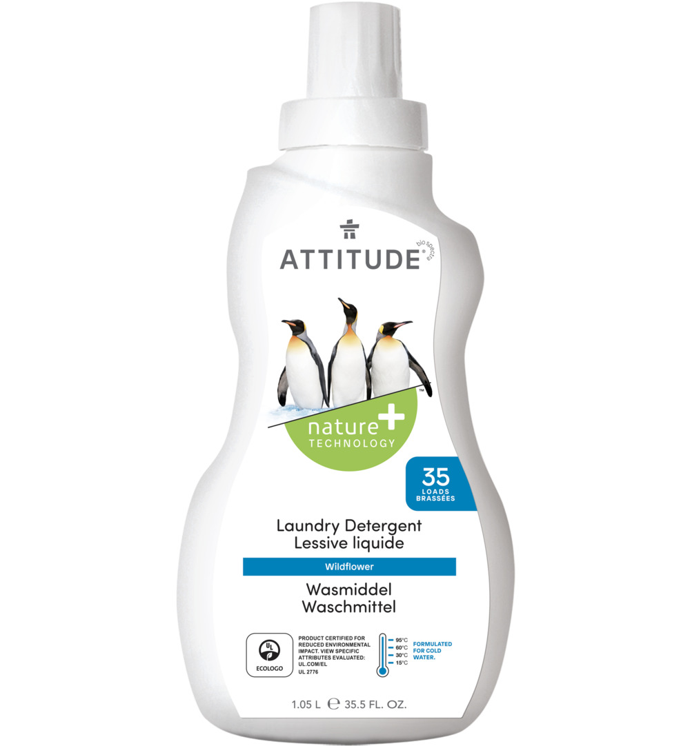 Attitude Nature+ Vloeibaar Wasmiddel 35 Beurten Wild Flowers (1050 ml)