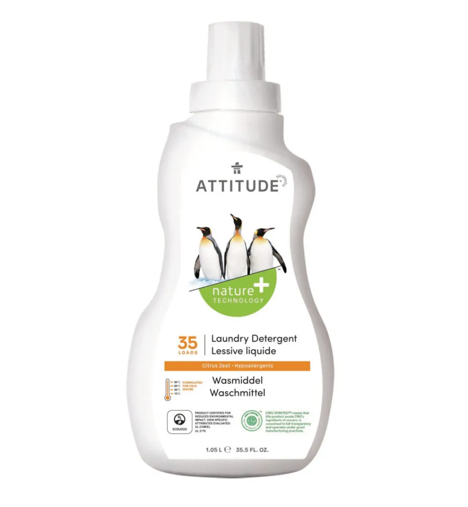 Attitude Nature+ Vloeibaar Wasmiddel 35 Beurten Citrus Zest (1050 ml)