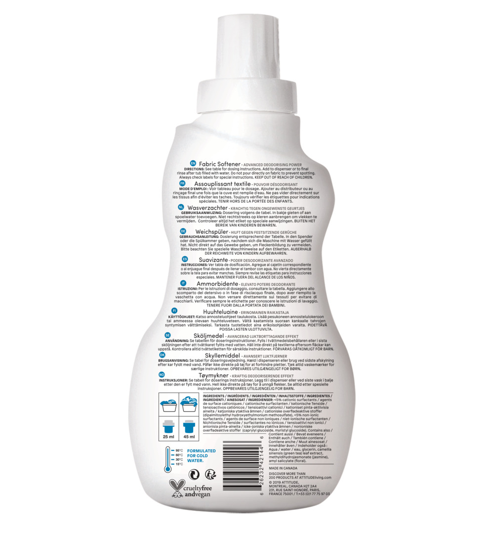 Attitude Nature+ Wasverzachter 40 Beurten Wildflowers (1040 ml)