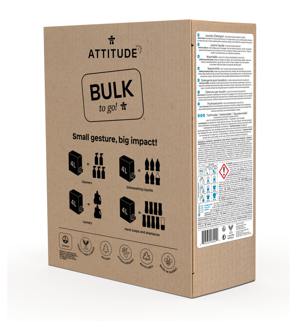 Attitude Nature+ Bulk2Go Vloeibaar Wasmiddel 160 Beurten Wild Flowers (4000 ml) - image 2