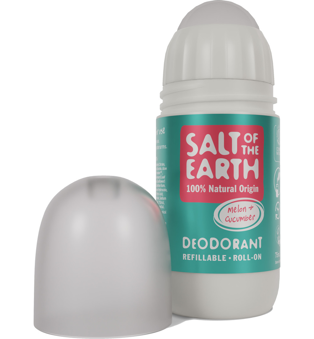 Salt Of The Earth Natural Deodorant Roll On, Melon & Cucumber (75 ml)