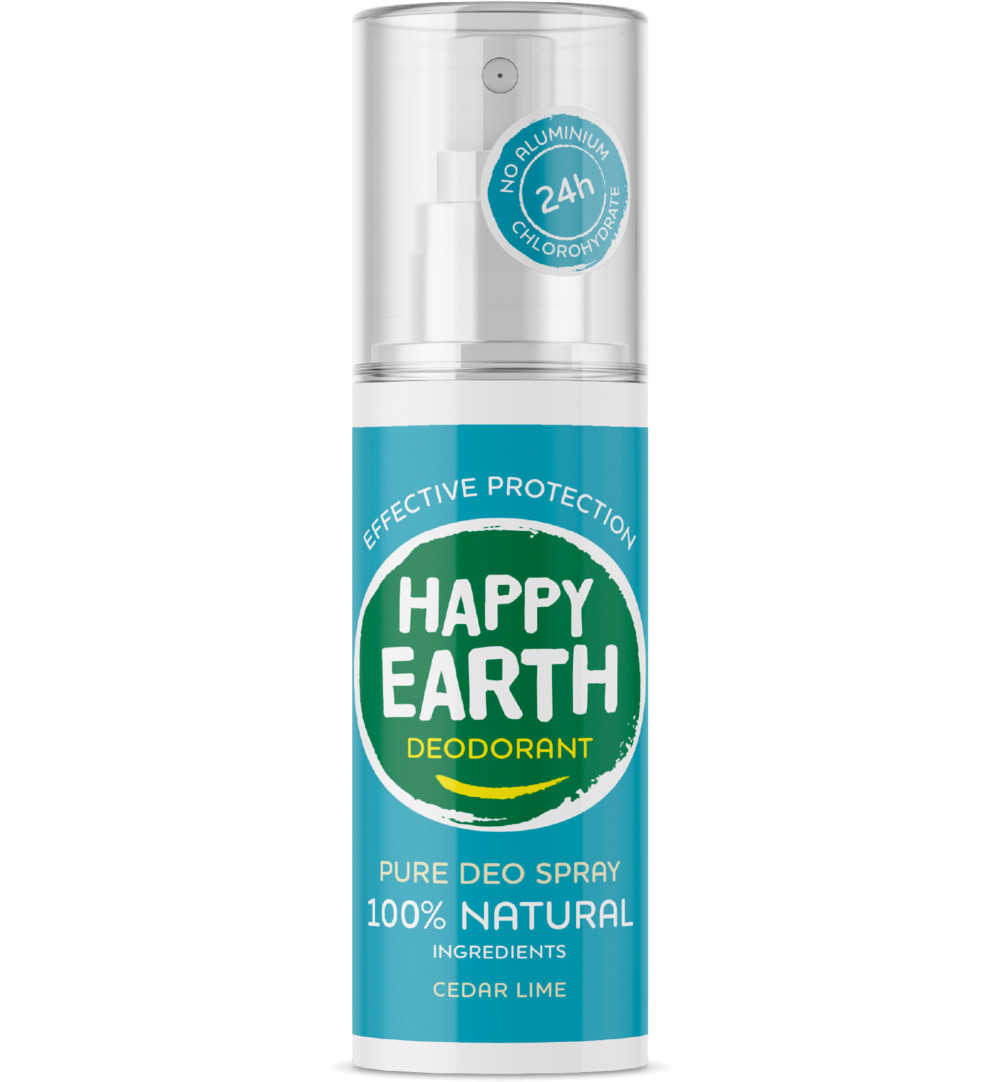 Happy Earth Pure deodorant spray cedar lime (100 ml)
