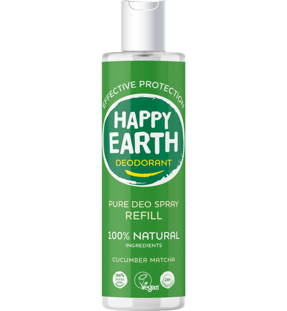 Happy Earth Pure deodorant spray cucumber matcha refill (300 ml)