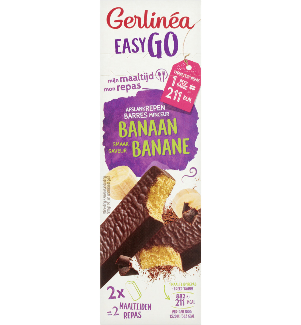 Gerlinéa Easy Go Afslank Maaltijdrepen Banaan (2 x 58 gr)