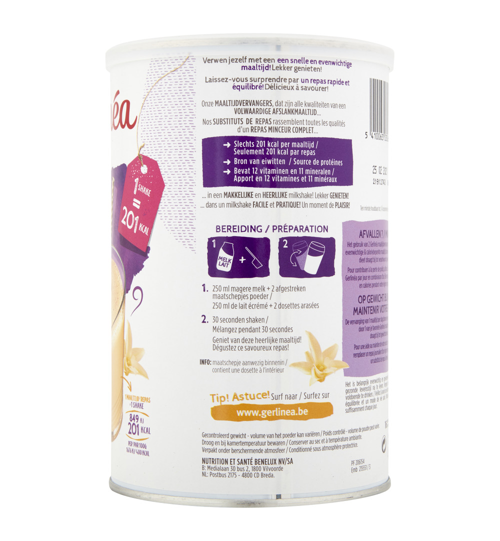 Gerlinéa Afslank Maaltijdshake Vanille smaak (436 gr) - image 2
