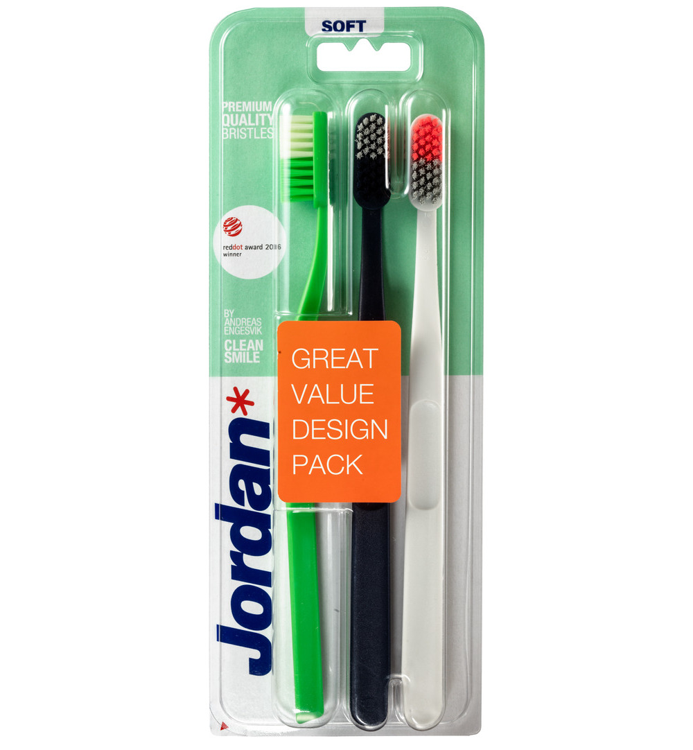 Jordan Tandenborstel Clean Smile Soft 3-pack (3 stuks)