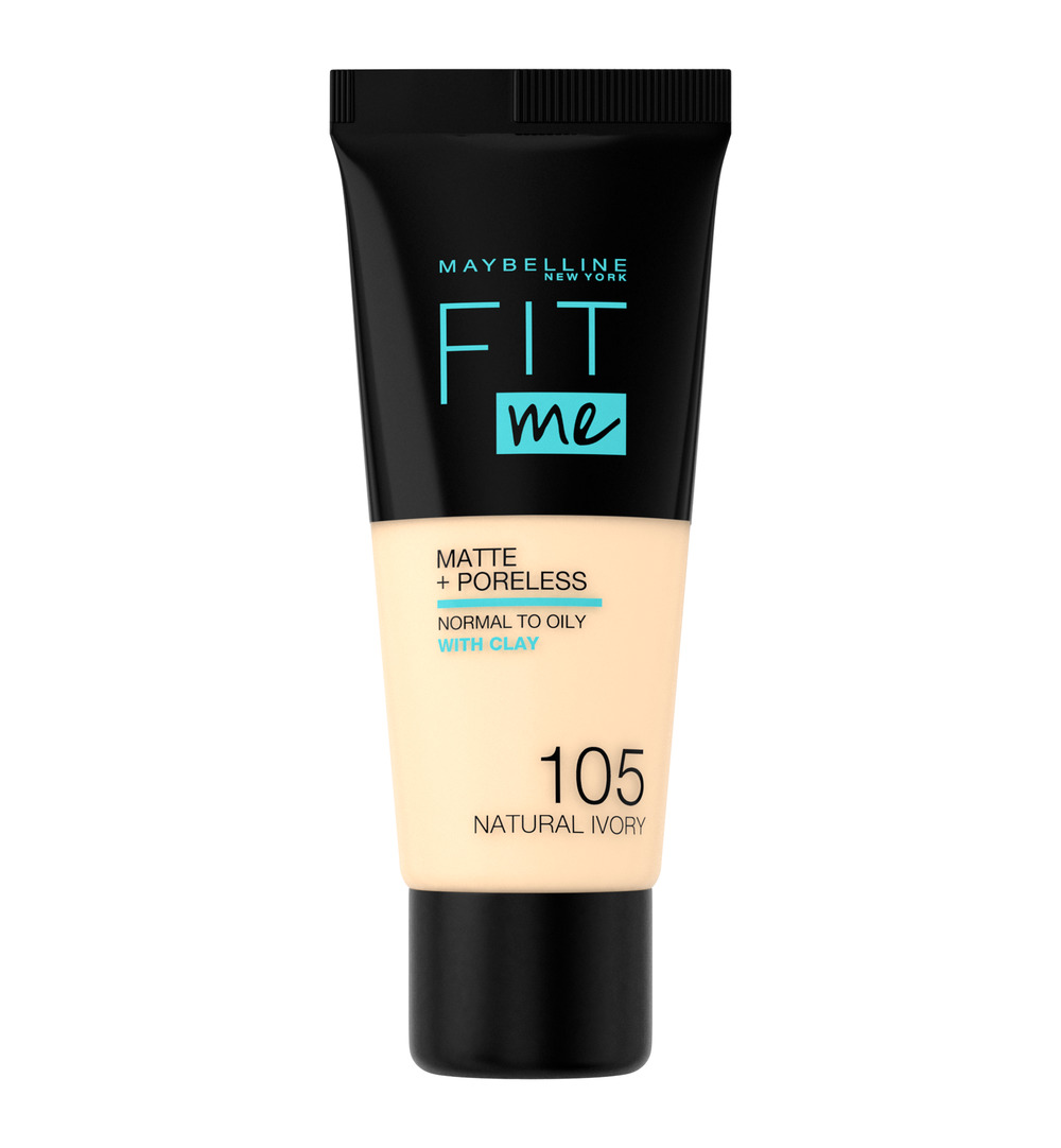 Maybelline New York Fit Me matte & poreless foundation 105 nat ivory (1 stuk)