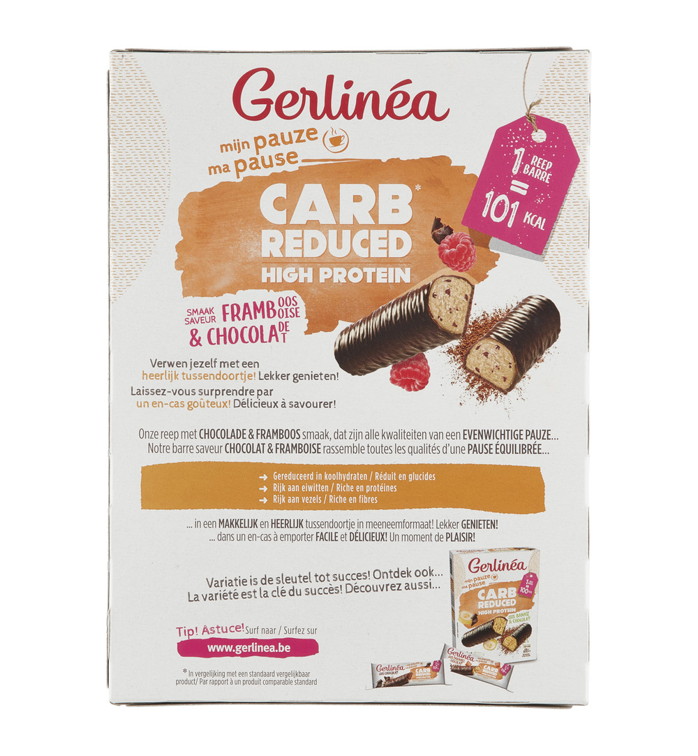 Gerlinéa Carb Reduced - High Protein Repen Chocolade & Framboos (372 gr)