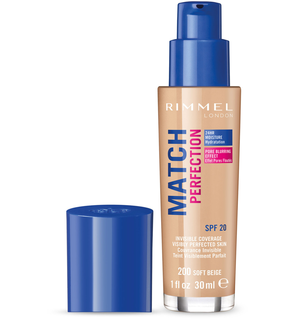 Rimmel London Match Perfection foundation : 200 - Soft Beige (1 stuk)