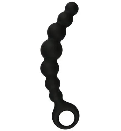 Easytoys Anal Collection Zwarte anale plug met kralen (1 stuk)