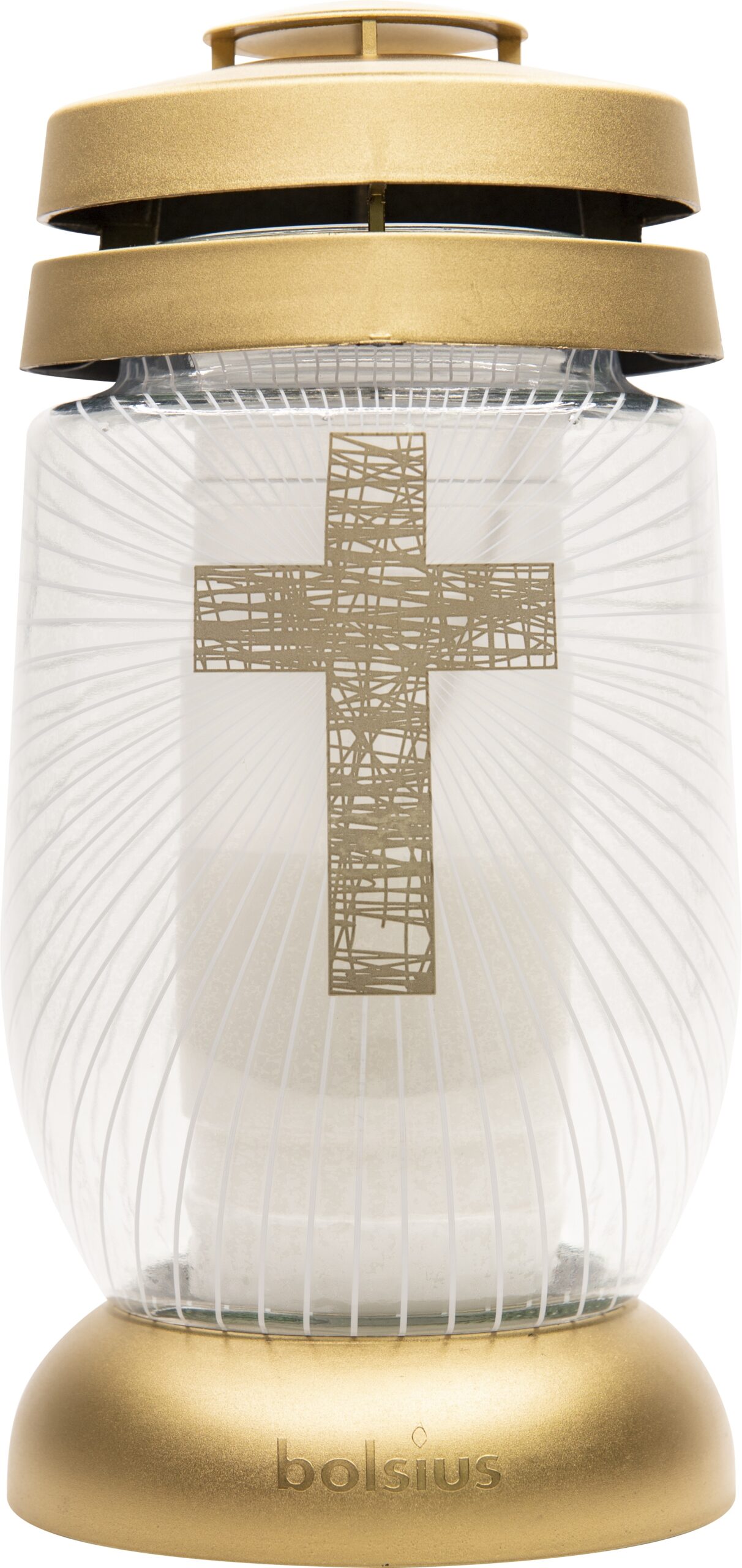 Bolsius Lantaarn 3S Kruis Goud (1 stuk)
