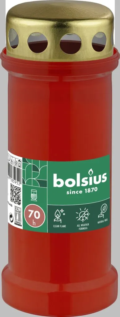 Bolsius Graflicht Nr 6 Met Deksel Rood (1 stuk)