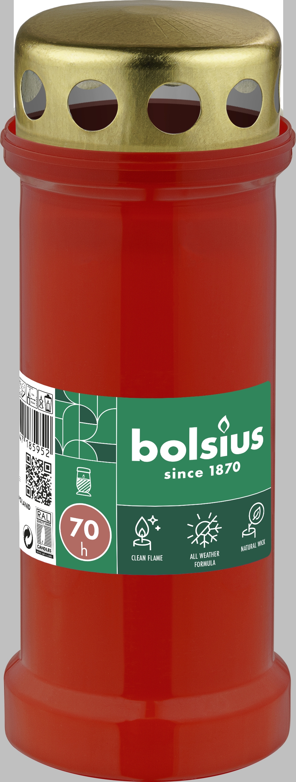 Bolsius Graflicht Nr 6 Met Deksel Rood (1 stuk)