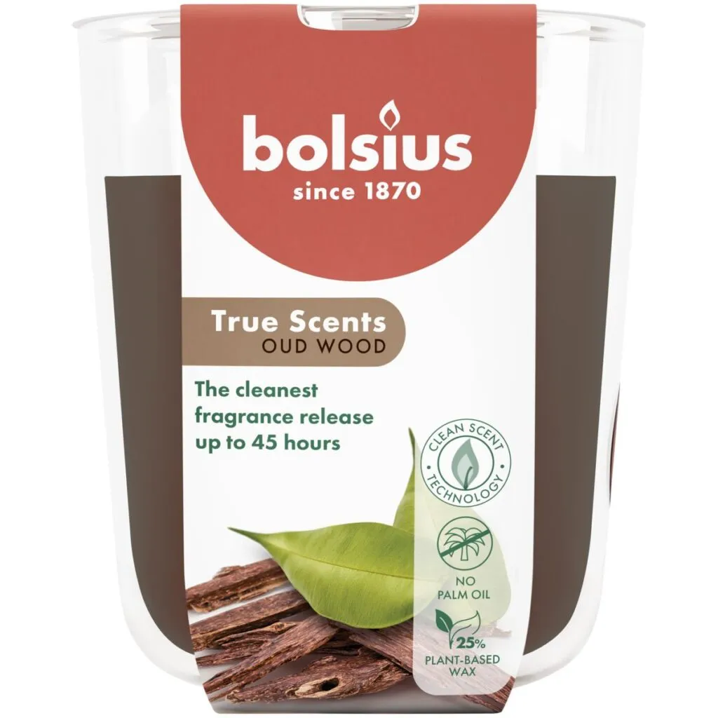 Bolsius Geurglas 97/85 True Scents Oud Wood (1 stuk)
