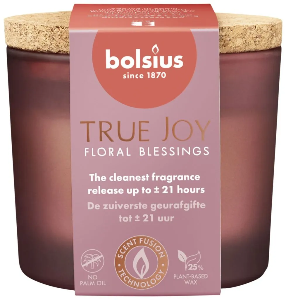 Bolsius Geurglas Met Kurk 66/83 True Joy Floral Blessings (1 stuk)