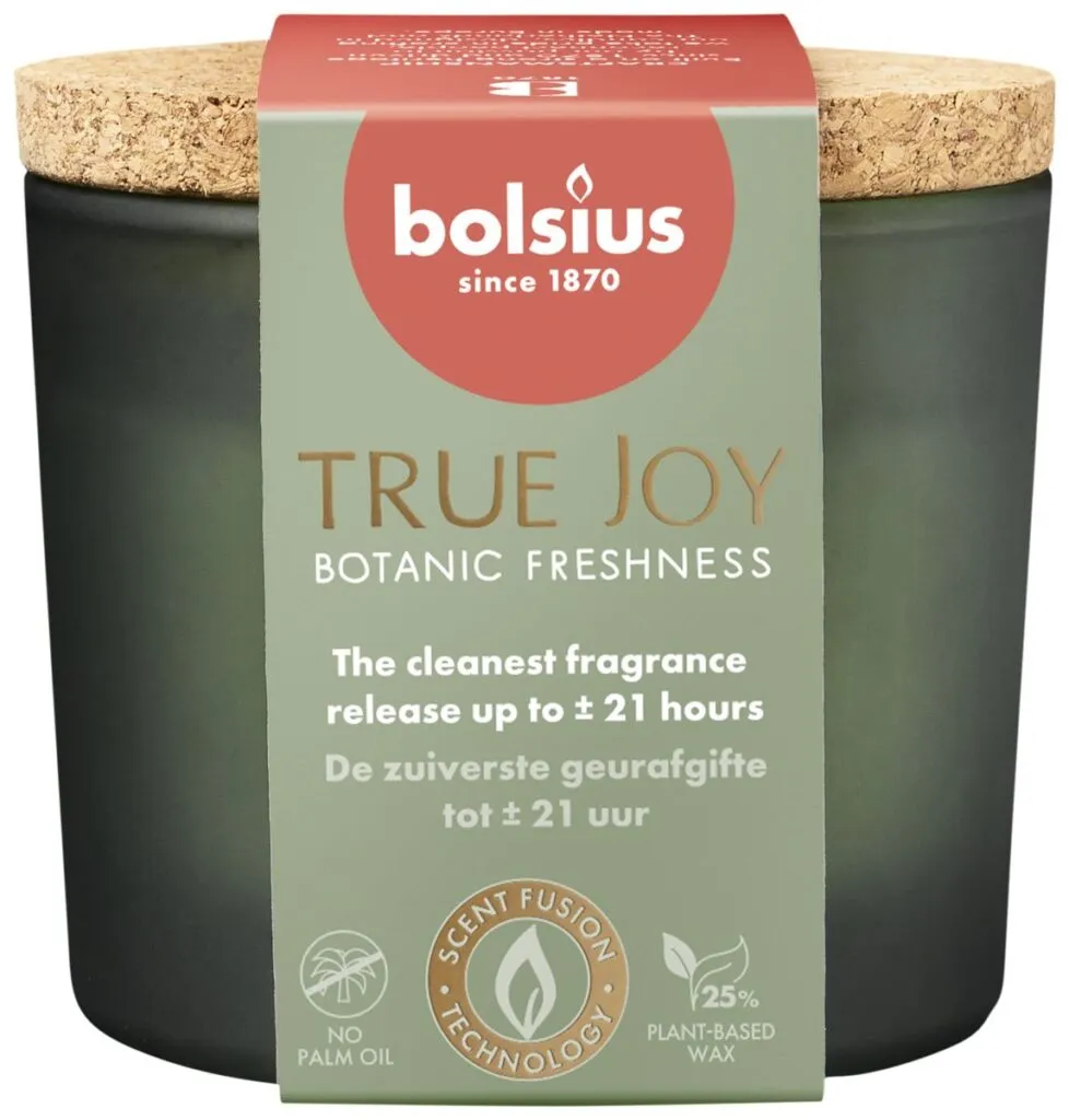 Bolsius Geurglas Met Kurk 66/83 True Joy Botanic Freshness (1 stuk)