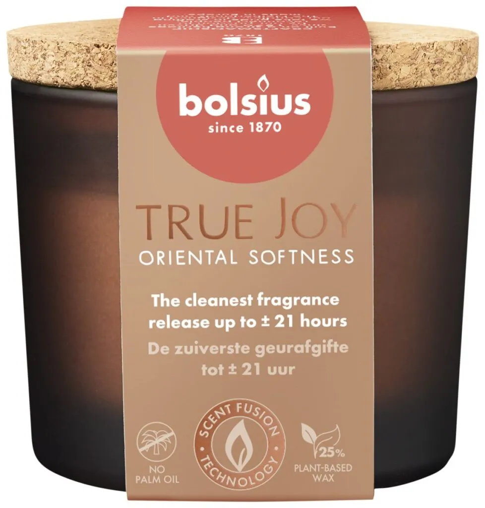 Bolsius Geurglas Met Kurk 66/83 True Joy Oriental Softness (1 stuk)