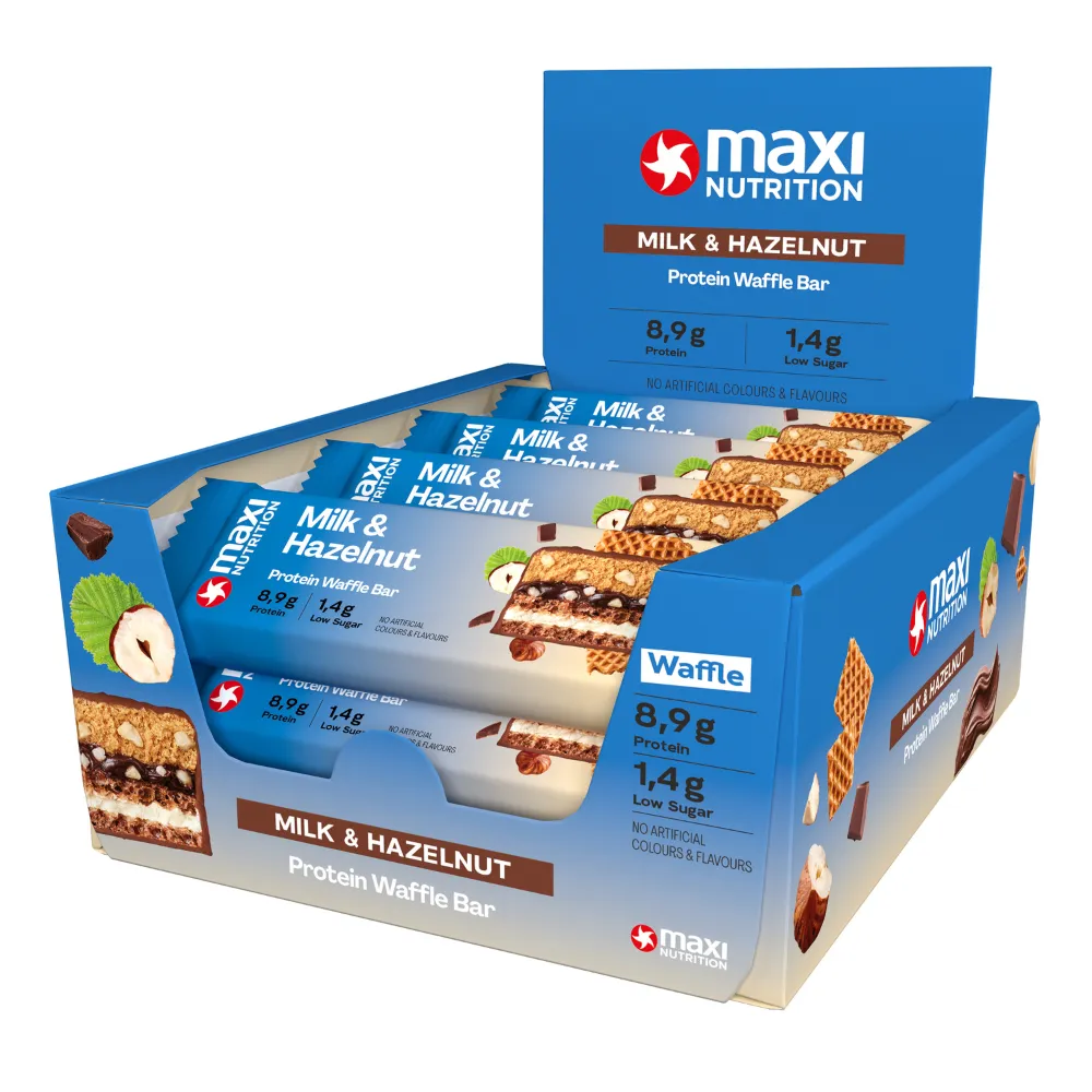 12x Maxi Nutrition Waffle Protein Bar Milk & Hazelnut (40 gr)