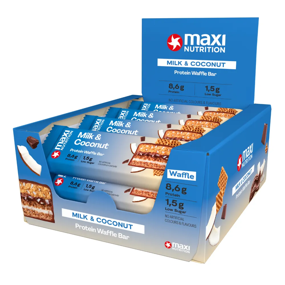 12x Maxi Nutrition Waffle Protein Bar Milk & Coconut (40 gr)