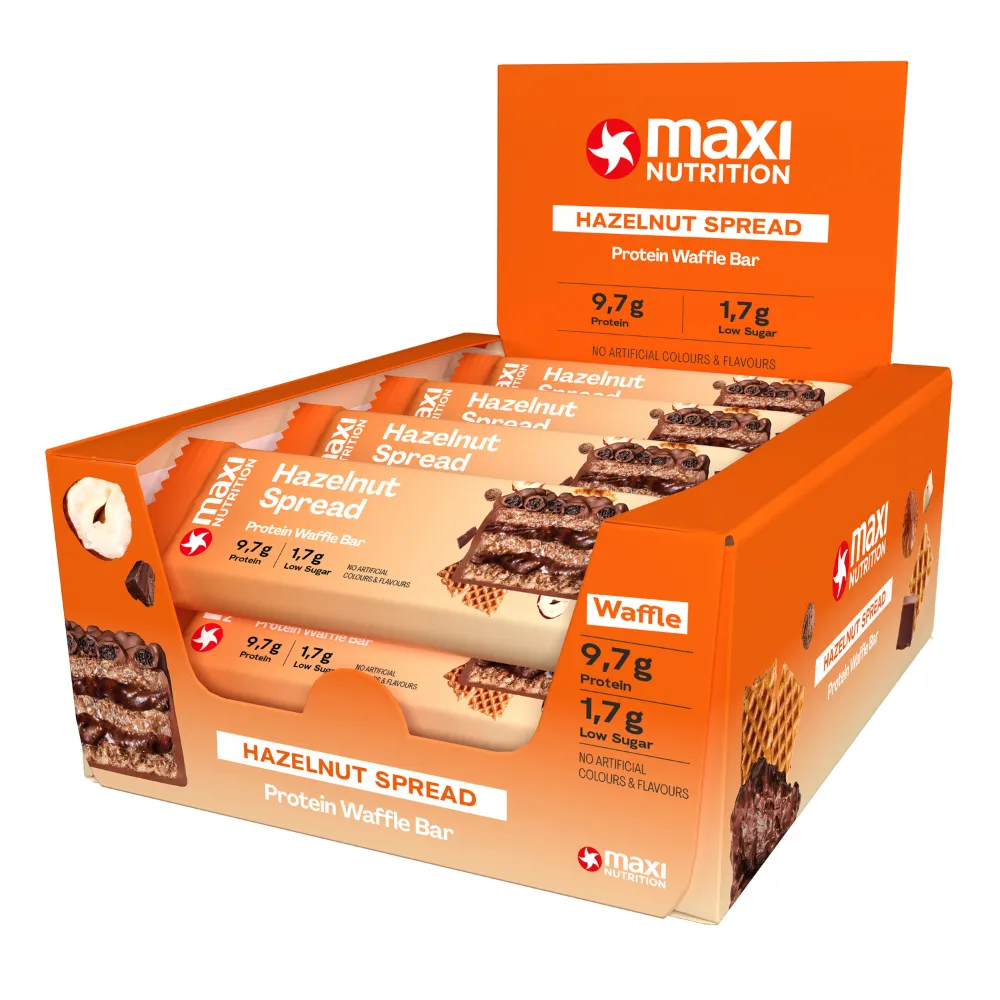 12x Maxi Nutrition Waffle Bar Hazelnut Spread (39Gr)
